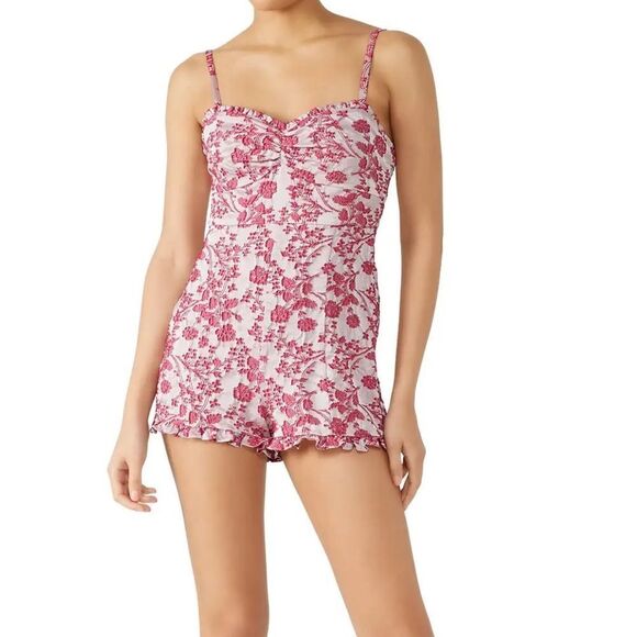 Likely Hyland Floral Romper US 8 EUC Pink MSRP $188 - Picture 1 of 10
